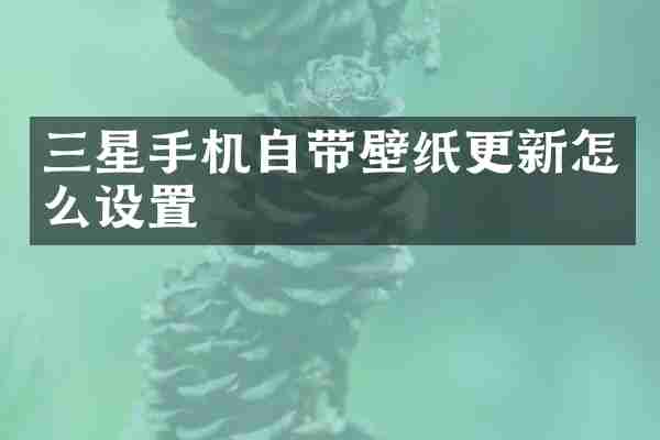 三星手机自带壁纸更新怎么设置