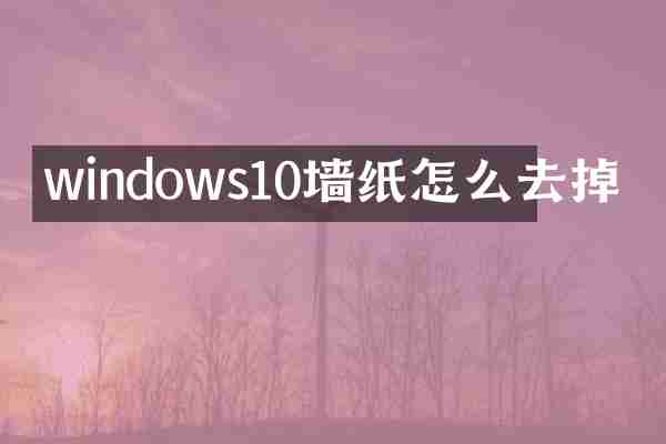 windows10墙纸怎么去掉