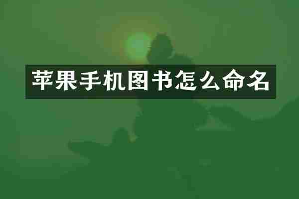 苹果手机图书怎么命名