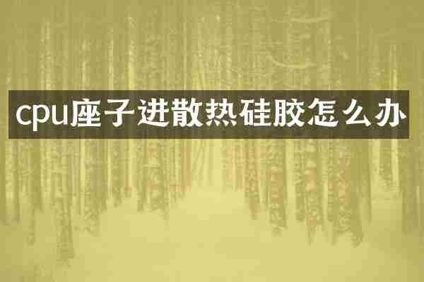 cpu座子进散热硅胶怎么办