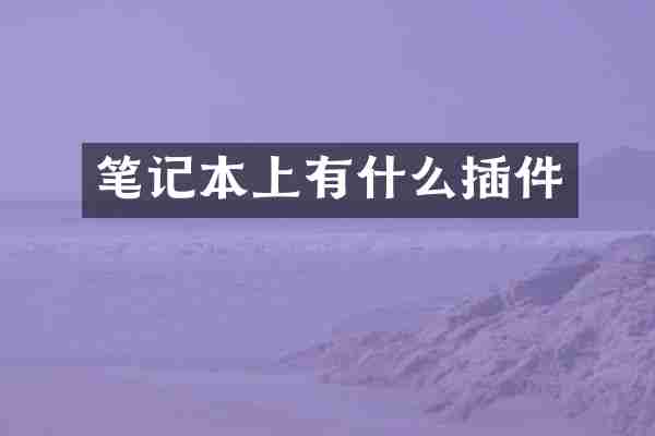 笔记本上有什么插件