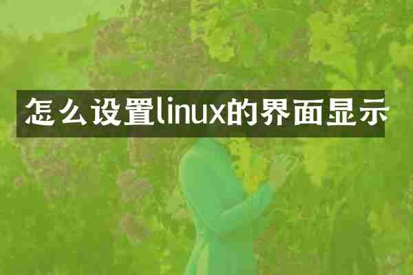 怎么设置linux的界面显示