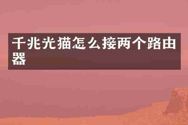 千兆光猫怎么接两个路由器