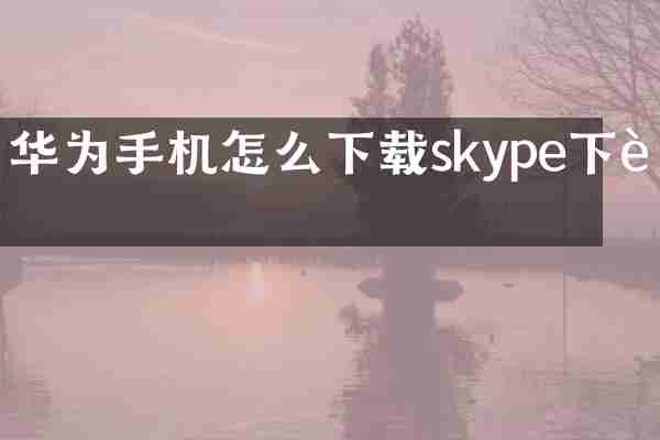 华为手机怎么下载skype下载