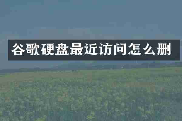 谷歌硬盘最近访问怎么删