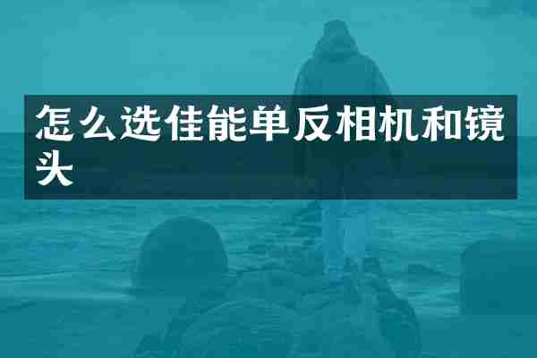怎么选佳能单反相机和镜头