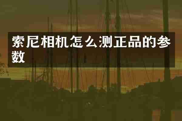 相机怎么测正品的参数