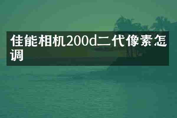 佳能相机200d二代像素怎么调