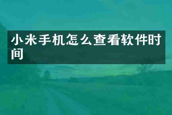 小米手机怎么查看软件时间