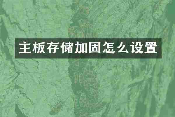 主板存储加固怎么设置