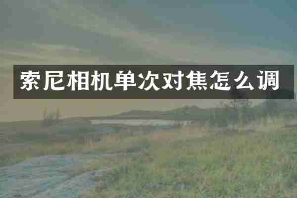 相机单次对焦怎么调