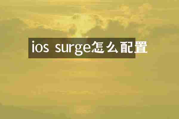 ios surge怎么配置