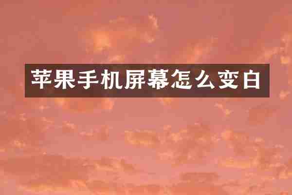 苹果手机屏幕怎么变白