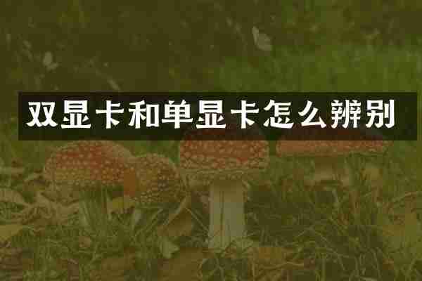 双显卡和单显卡怎么辨别