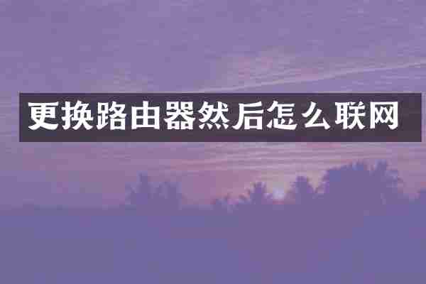 更换路由器然后怎么联网
