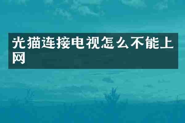 光猫连接电视怎么不能上网