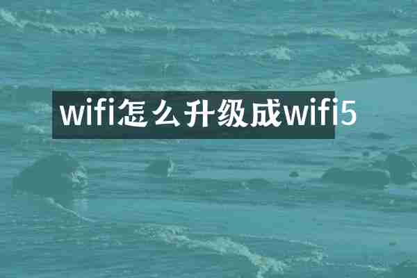 wifi怎么升级成wifi5