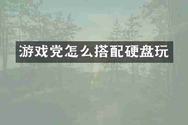 游戏党怎么搭配硬盘玩