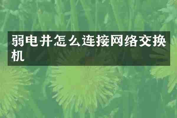 弱电井怎么连接网络交换机