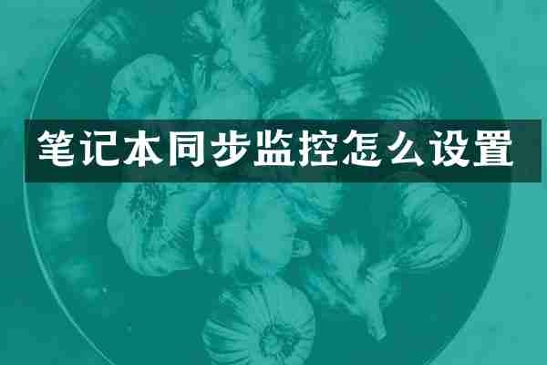 笔记本同步监控怎么设置