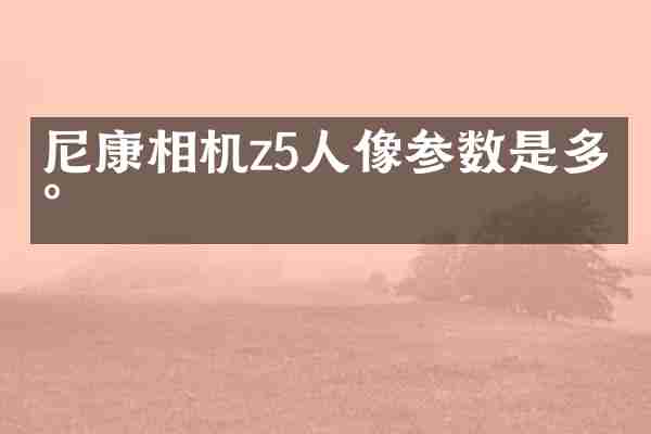 尼康相机z5人像参数是多少