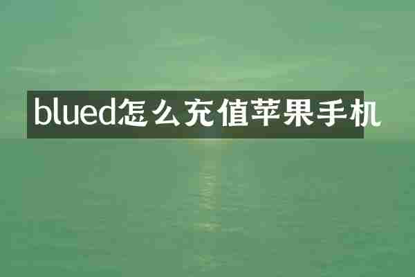 blued怎么充值苹果手机