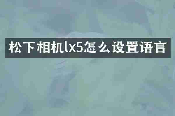 松下相机lx5怎么设置语言