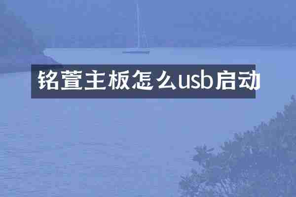铭萱主板怎么usb启动