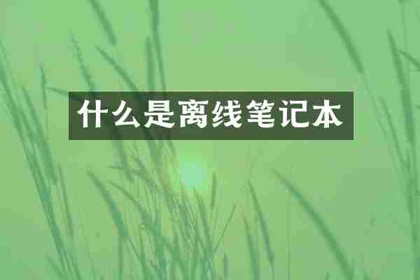 什么是离线笔记本