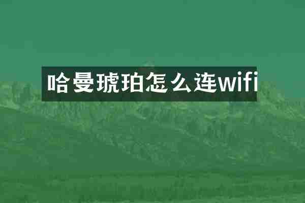 哈曼琥珀怎么连wifi