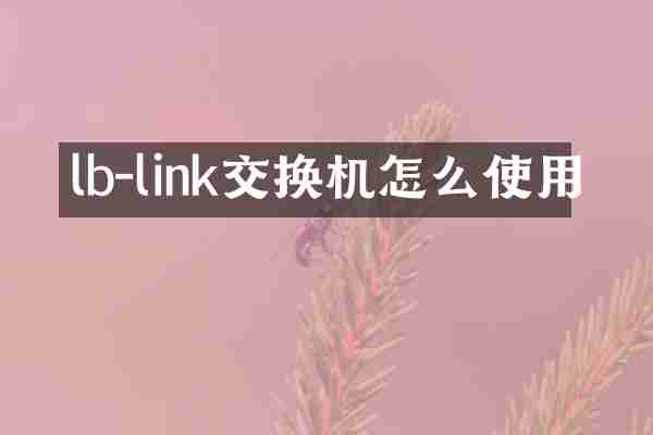 lb-link交换机怎么使用