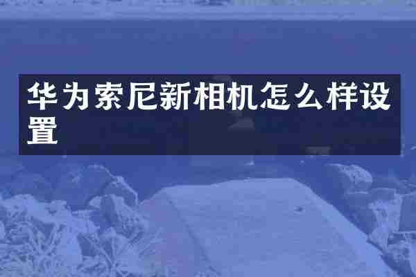 华为新相机怎么样设置