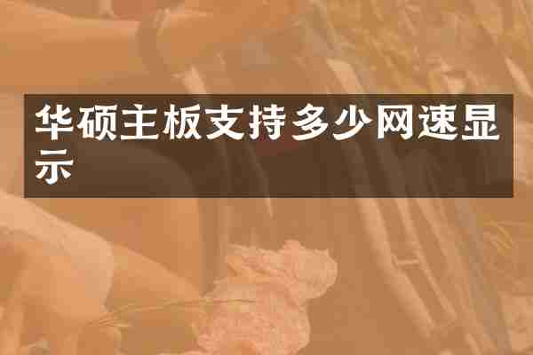 华硕主板支持多少网速显示