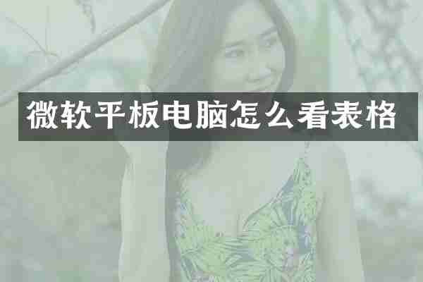 微软平板电脑怎么看表格