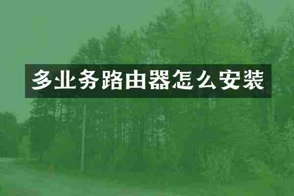 多业务路由器怎么安装