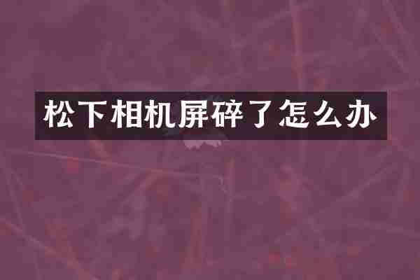 相机屏碎了怎么办