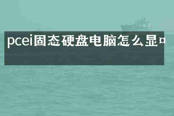 pcei固态硬盘电脑怎么显示