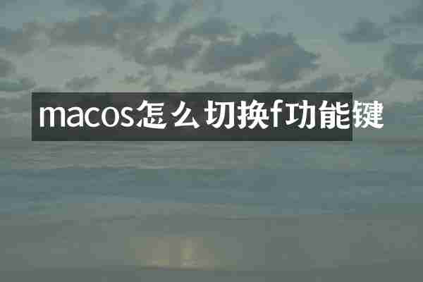 macos怎么切换f功能键