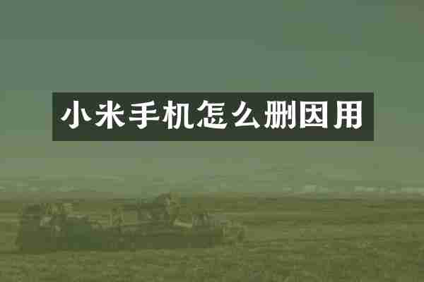 小米手机怎么删因用