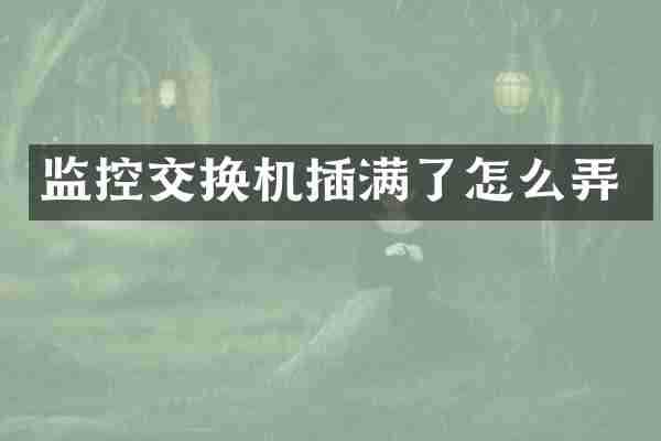监控交换机插满了怎么弄