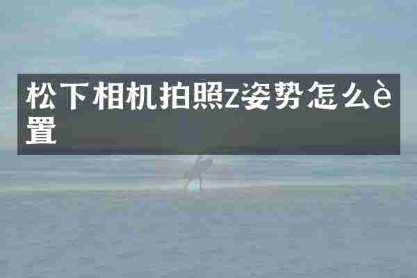 相机拍照z姿势怎么设置