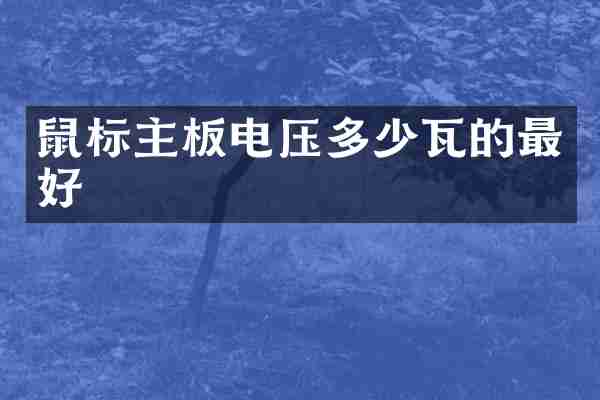 鼠标主板电压多少瓦的最好