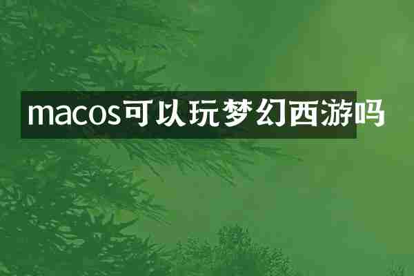 macos可以玩梦幻西游吗