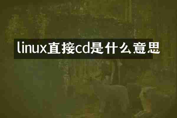 linux直接cd是什么意思