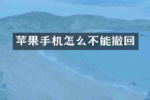 苹果手机怎么不能撤回