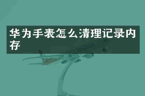 华为手表怎么清理记录内存