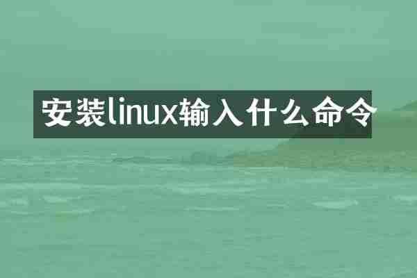 安装linux输入什么命令