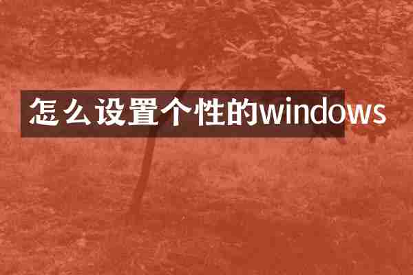 怎么设置个性的windows