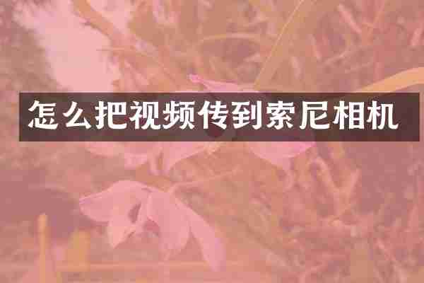 怎么把视频传到相机