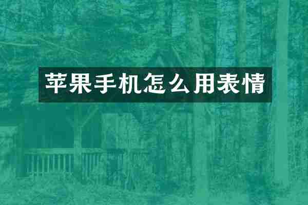 苹果手机怎么用表情